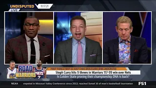 UNDISPUTED   Chris Broussard reacts to Steph Curry hits 9 threes in Warriors 117 99 win over Nets