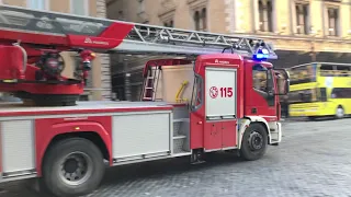 Rome, Italy - Fire trucks, hi-lo siren