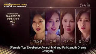 SBS Drama Awards 2020 (Top Excellence Awards) - Kim So Yeon, Lee Ji Ah, Eugene (The Penthouse)