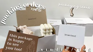 pack orders with me | aesthetic candle business, studio vlog, asmr, sustainable packaging ideas