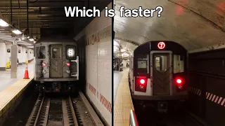 Which is faster? (7) Train or the 42nd St Shuttle?