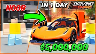 Going From Poor to Jesko in a DAY | ROBLOX Driving Empire