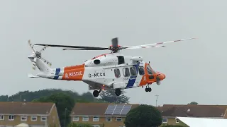 Helicopter at Solent Airport, UK in Netherlands Coastguard colours being used to train Dutch crew.