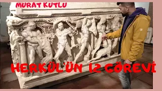 HERKÜL'ÜN 12 GÖREVİ -  Herakles ve 12 Görevi - Herakles Lahdi (Konya Arkeoloji Müzesi)