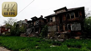 Driving Around Detroit Ghetto Petosky-Ostego Neighborhood in 4k Video