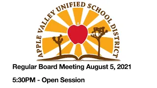 AVUSD Special Board Meeting August 5, 2021