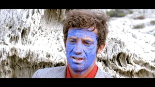 Pierrot le Fou (1965) by Jean-Luc Godard, Clip: End: (almost) Pierrot paints his face blue- and dies