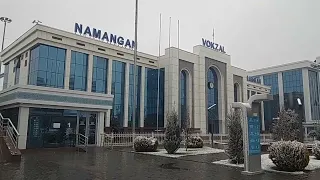 Первый снег в Намангане (05.12.2022). Part 12 - Ж.д. вокзал