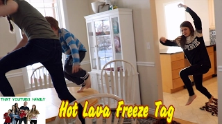 Floor Is Lava - LAVA MONSTER - Hot Lava Freeze Tag / That YouTub3 Family | Family Channel