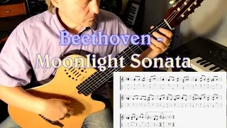 Beethoven - Moonlight Sonata - Guitar FREE TABS and sheet music