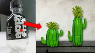 Cute 🌵CACTUS Flower Vase 😍 | Plastic Bottle Reuse Ideas | Waste Material Craft | do it yourself