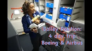 Galley position.... 4 days..... Airbus & Boeing 😅 | Traveling With Tee! 🌎 | Flight Attendant Life ✈️