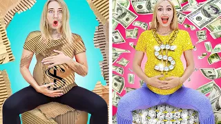 RICH VS BROKE PREGNANT SITUATIONS | RICH VS POOR COUPLE FUNNY SITUATIONS