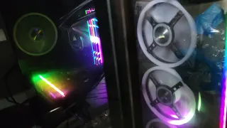 Part 2- Dynamic O11 XL case with 13 fans (12 RGB fan controlled lights, 4 light strips, H150i pump).
