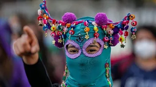 Chilean women stage protest called Super Feminist Monday