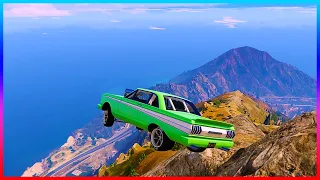 GTA 5 Muscle Cars Vs Mount Chiliad Crash Testing! (Feat Steve Haines, Trevor and Davey!)