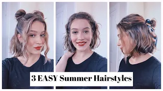 3 EASY Spring & Summer Hairstyles For Wavy Short/Medium Hair