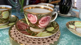 Чайная пара Розы лфз автор росписи Лидия Лебединская