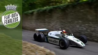 Wild F1 six-wheeler thrashes the hill at FOS