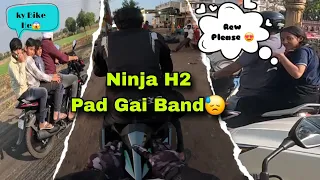 Girl Cute Reaction😍 On My Kawasaki Ninja H2 Exhaust Sound | Ninja H2 Ho Gai Band 😳|Ujjani To Mumbai