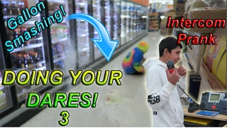 DOING YOUR DARES IN WALMART 3 (GALLON SMASHING!)