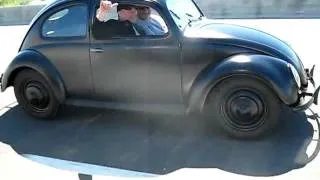 A 1946 VW Standard Beetle in action on California I-101