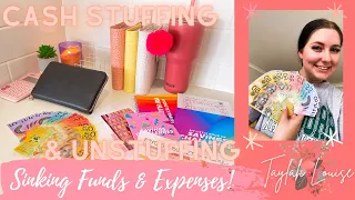 CASH STUFFING FEBRUARY #2 PAYCHECK/ Unstuffing Recent Expenses / Variable Expenses & Sinking Funds!