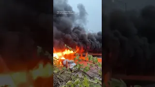 9,000 gallons of fuel caught fire 😱