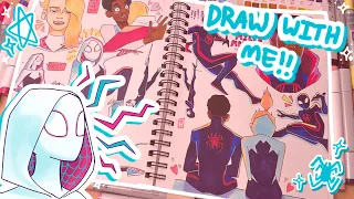 sketchbook session ☆ drawing miles and gwen from SPIDERVERSE!