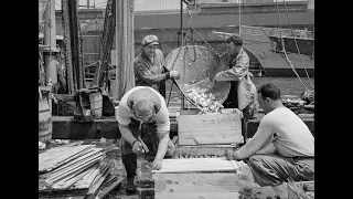 A day from the original Fulton Fish Market in Manhattan, 1943