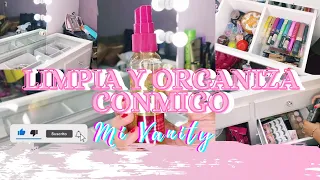 Limpia y organiza conmigo mi Vanity|Hollywood mirror| Tania Mayren💓