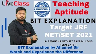 BIT Explanation-Teaching Aptitude  | NET/SET 2021 | Paper-1 Online Classes