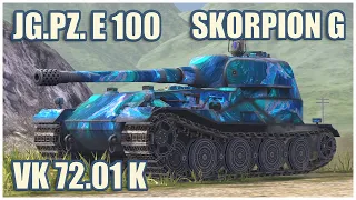 VK 72.01 K, Jagdpanzer E 100 & Skorpion G • WoT Blitz Gameplay