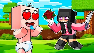 ¡BEBÉ NOOB tiene una FAN GIRL LOCA! 😱💘  en MINECRAFT