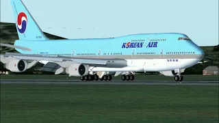 (FS2004) Boeing 747-400 landing 2 (hard landing)