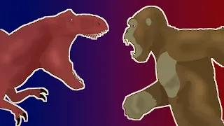 Giant T REX vs KONG | EPIC BATTLE | Jurassic World vs Kong