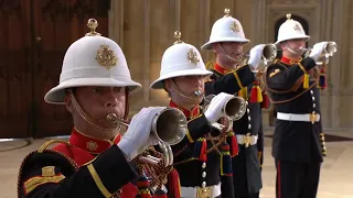 HRH Prince Philip's Funeral: Royal Marines and the State Trumpeters of the Household Cavalry