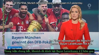 Tägliche Nachrichten, Deutsch Lernen, 5.7.2020 Bayern München gewinnt den DFB-Pokal (auto translate)