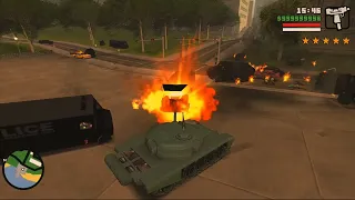 GTA San Andreas | 6 stars wanted level rampage using a new tank part 2