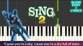 A Sky Full of Stars | Sing 2 SLOW EASY Piano Tutorial + Lyrics