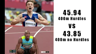 Karsten Warholm 400m Hurdles World Record compared to the 400m final at Tokyo 2020