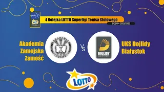 4 Kolejka LOTTO Superligi Tenisa Stołowego Akademia Zamojska Zamość vs. SBR Dojlidy Białystok