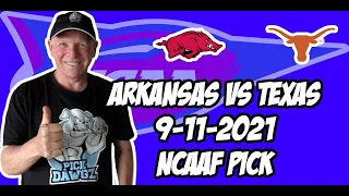 Arkansas vs Texas 9/11/21 Free College Football Picks and Predictions Week 2 2021