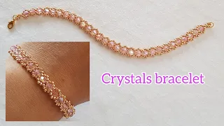 Crystals bracelet/Simple and elegant bracelet/Easy bracelet  making at home/Handmade/Diy Beading