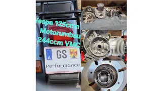 Vespa  244ccm VMC auf 125ccm Motor Part 1