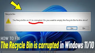 Fix The Recycle Bin on C: is corrupted in Windows 11/10 | How To Solve recycle bin is Corrupted 🗑️