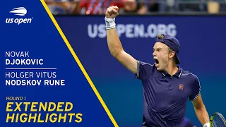 Novak Djokovic vs Holger Vitus Nodskov Rune Extended Highlights | 2021 US Open Round 1