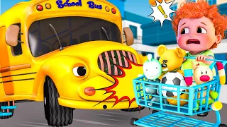 Baby Shark + Wheels On the Bus song - Soccer ball shaped wheels - Baby Nursery Rhymes & Kids Songs