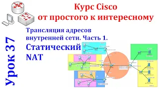 Урок 37 Cisco Packet Tracer. Настройка статического NAT в сети с VLAN