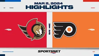 NHL Highlights | Flyers vs. Senators  - March 2, 2024